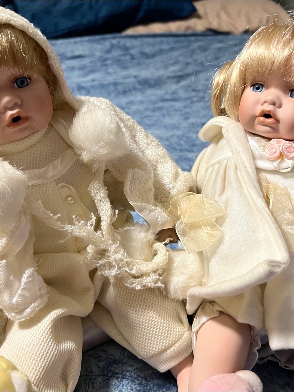 Vintage Porcelain Baby Doll Pair